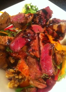 rum and thyme pigeon salad