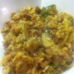 Spicy sausage risotto